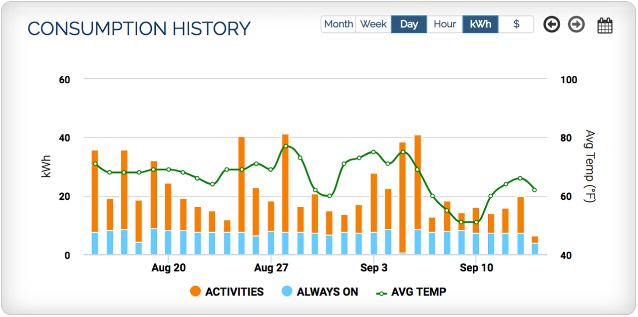 Real-time usage and historical trends